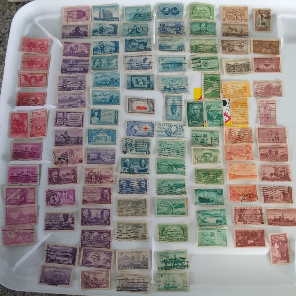 Vintage U.S. Postage Stamp Lot - Multicolor Assortment